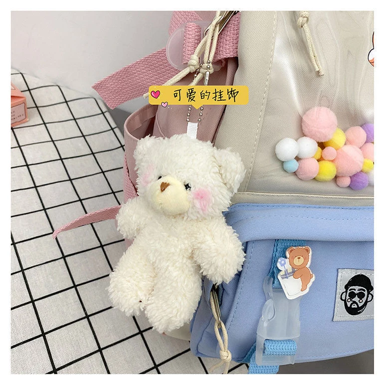 腮红熊挂件 可爱小熊宝宝泰迪熊毛绒娃娃公仔包包配饰钥匙扣