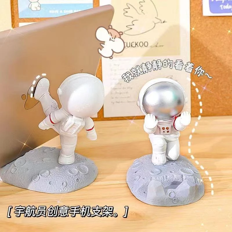 创意宇航员手机桌面支架 太空人平板通用支撑架摆件懒人追剧托架