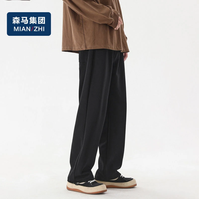 棉致休闲卫裤男2024春夏新款百搭日系直筒运动卫裤潮流宽松阔腿裤