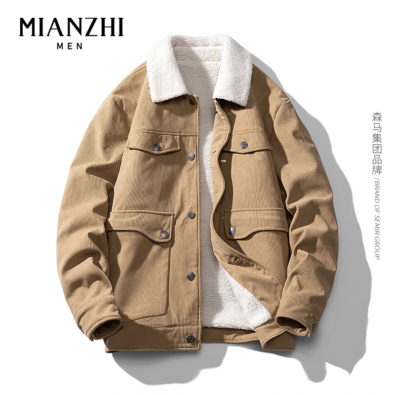 棉致休闲宽松羊羔绒棉服男款冬季加绒夹克保暖潮牌情侣装工装外套