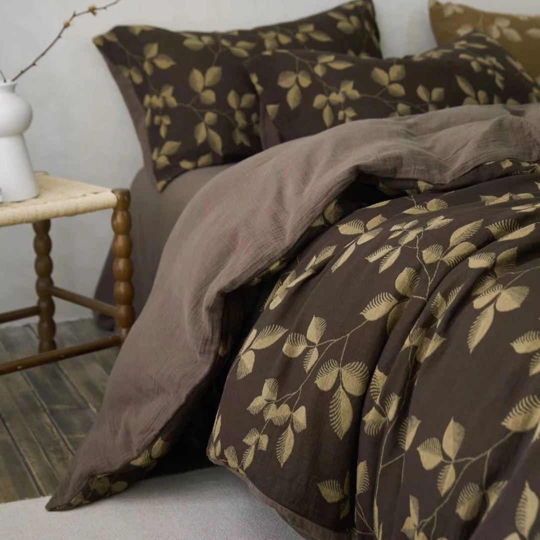 高端复古超软提花双层纱四件套全棉纯棉春季新款A类床单被套床品