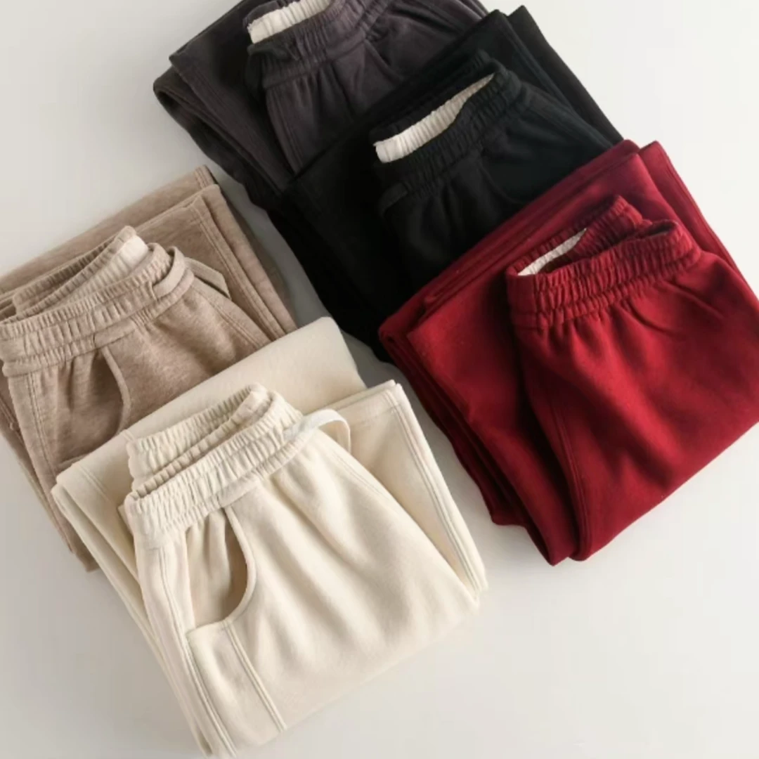 【锦衣服饰】Y  24118羊毛蚕丝加绒直筒裤