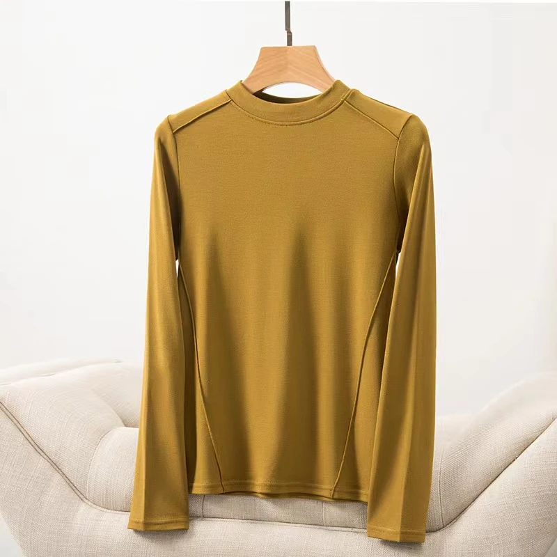 【锦衣服饰】1089时尚百搭磨毛鱼骨纯色打底衫