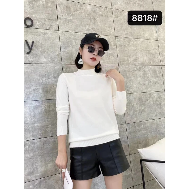 【锦衣服饰】沁8818时尚百搭半高领光板毛衣