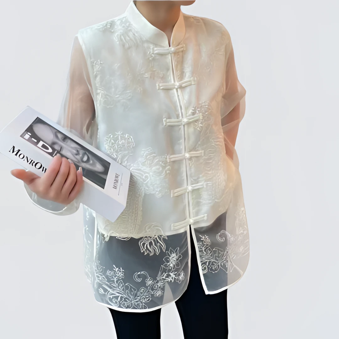 【锦衣服饰】王6819新中式复古重工提花百搭国风上衣