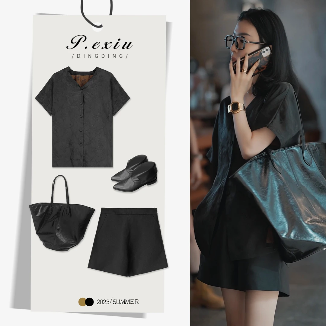 PanYiXiu/潘依绣【四时江南】香-云-纱-提花薄款短袖衬衫W-61398