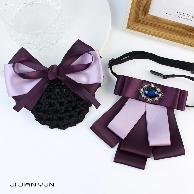 领花女职业装银行领结职员工头花套装邮政衬衫衣酒店电信领巾配饰