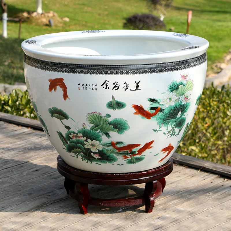 【直播间】景德镇陶瓷摆件鱼缸流水器喷泉家用鱼缸大号客厅加湿招财