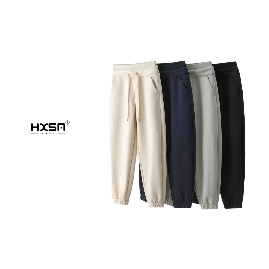 HXSM「束口款-修饰线条」冬加绒加厚款抽绳休闲裤6029