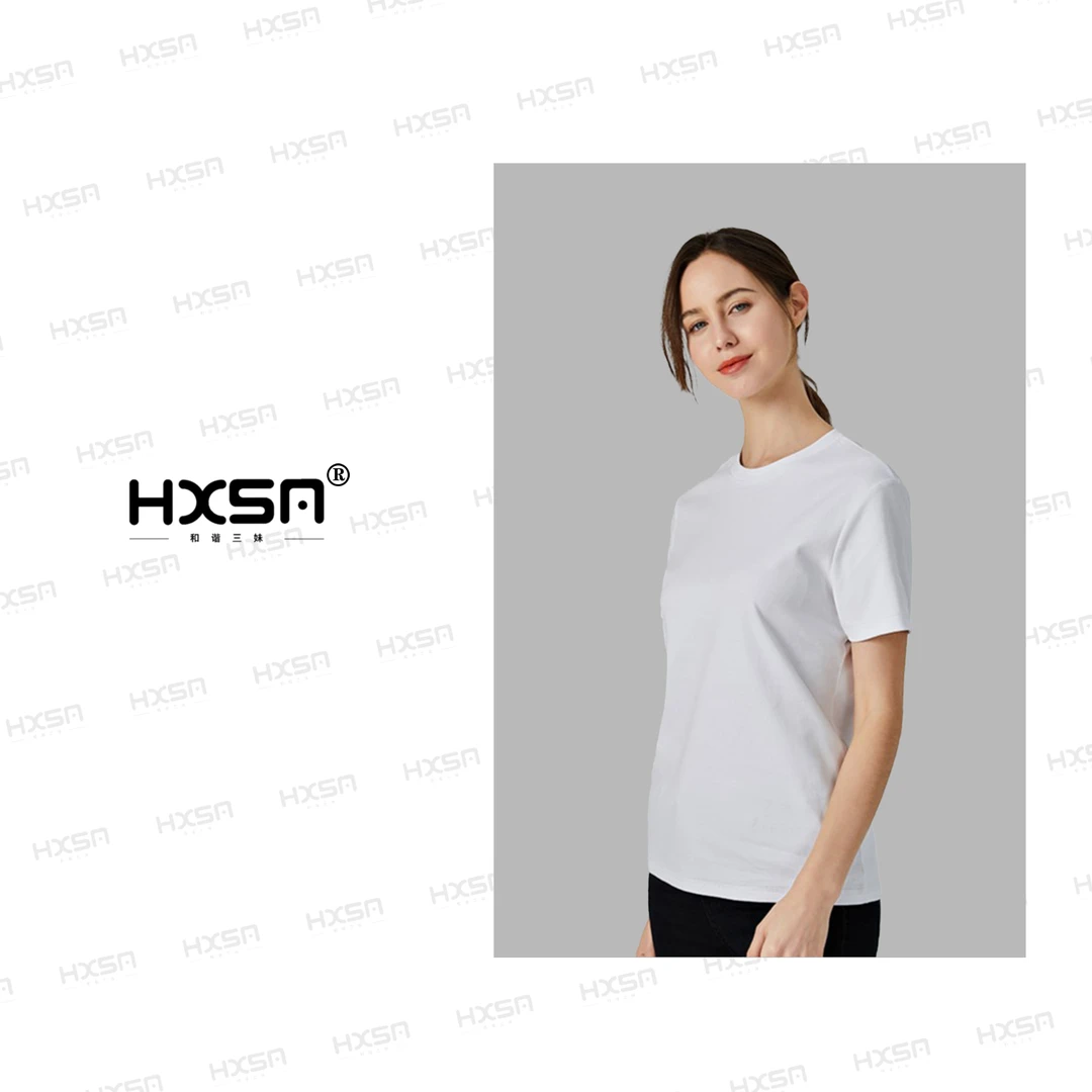 HXSM「女空调衣」夏情侣款钢印字母时尚百搭舒适圆领短袖2666