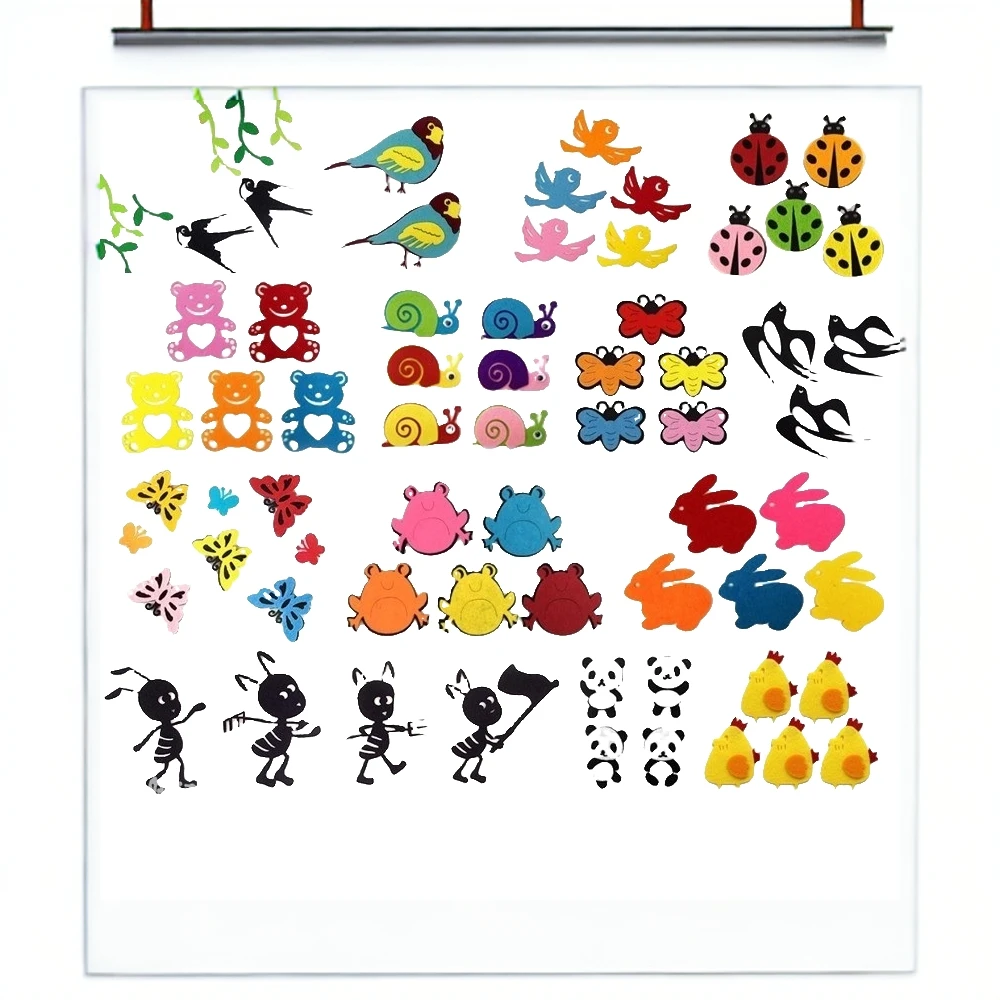 幼儿园装饰儿童房布置毛毡布黑板报墙贴创意卡通小动物类认知环创