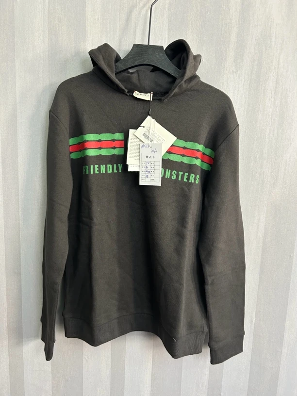 95新 GUCCI/古驰 古驰gucci灰色连帽卫衣帽衫99新