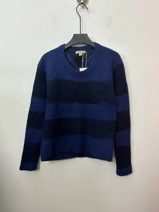 Burberry蓝色条纹毛衣95新