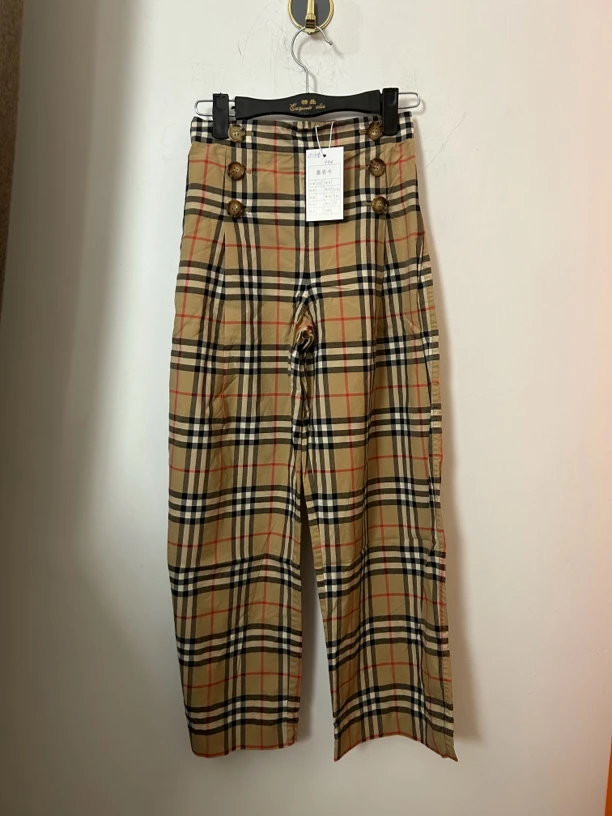 Burberry经典格纹长裤95新12y