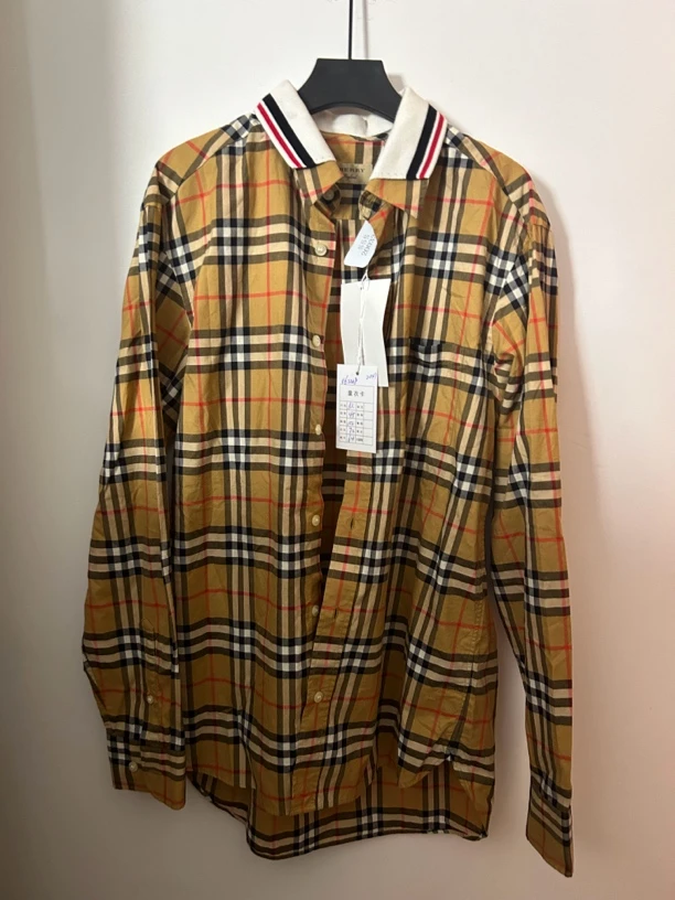 Burberry格纹长袖衬衫95新