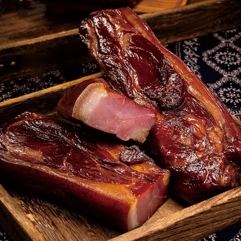 【店铺热销】五花腊肉500g前后腿柴火烟熏湖南四川咸肉腊味土特产