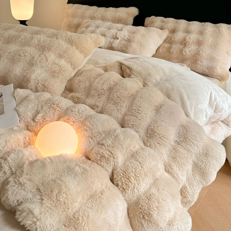 加厚保暖牛奶绒床上四件套2025新款秋冬季双面加绒珊瑚绒床单被套