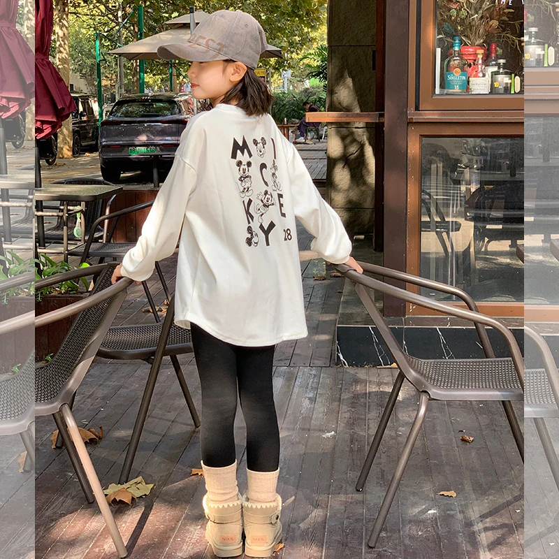 【都能搭】西西家女童中长款T恤2025秋季新款休闲长袖打底衫DF13366