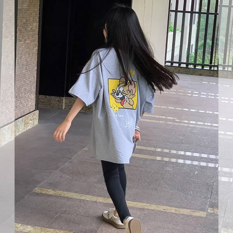 【Jerry】西西家女童2024夏连衣裙新款卡通中长款T恤百搭T裙JX9058