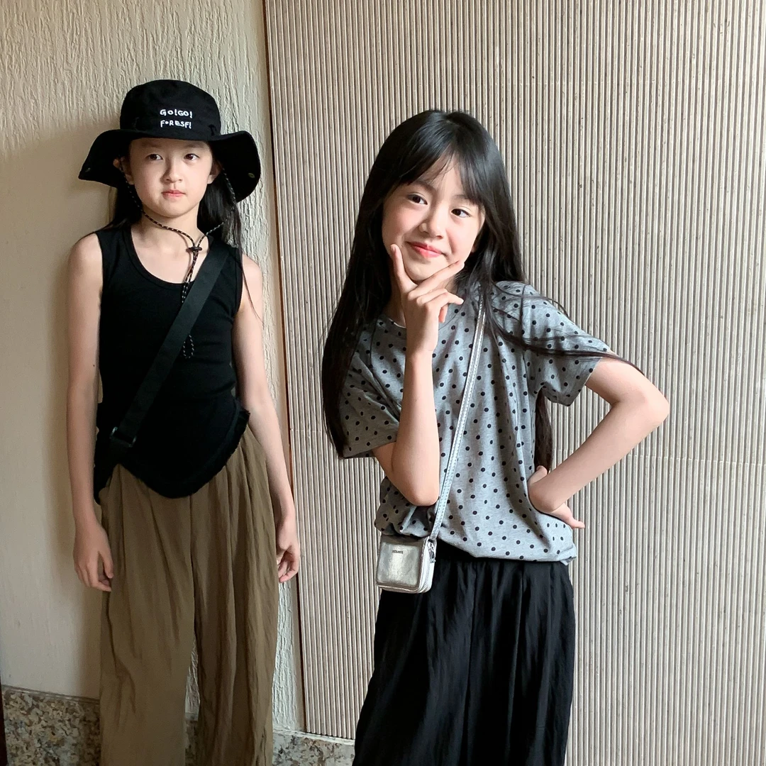 【波点控】西西家2024夏季新款女童洋气百搭波点短袖T恤上衣JX363