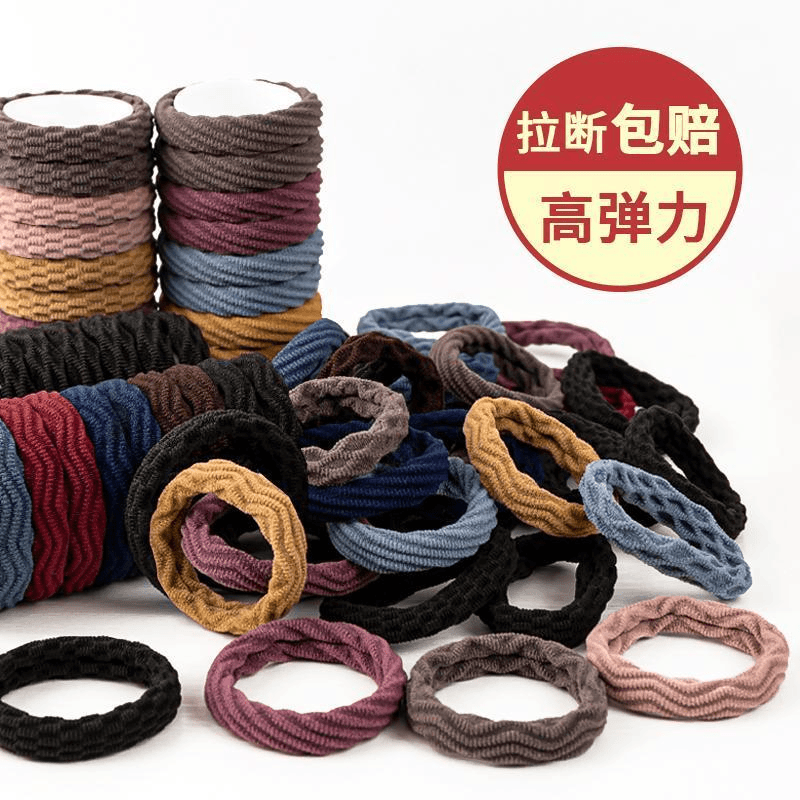 E327新款高弹力耐用加粗高颜值橡皮筋无接缝发绳女简约头绳发饰
