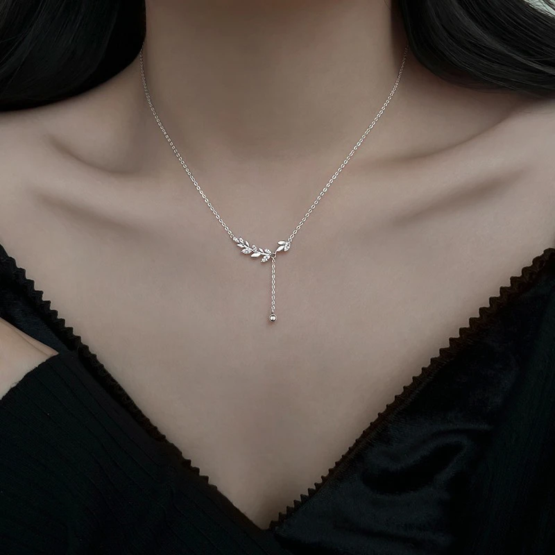 链子925银 纯银麦穗项链女生小众设计感项链气质锁骨链轻奢学生