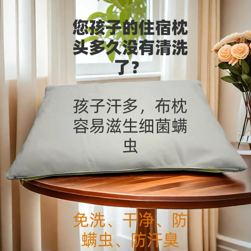 双面牛皮免洗随机颜色枕头套发货防汗臭防螨虫枕头套防水口枕套