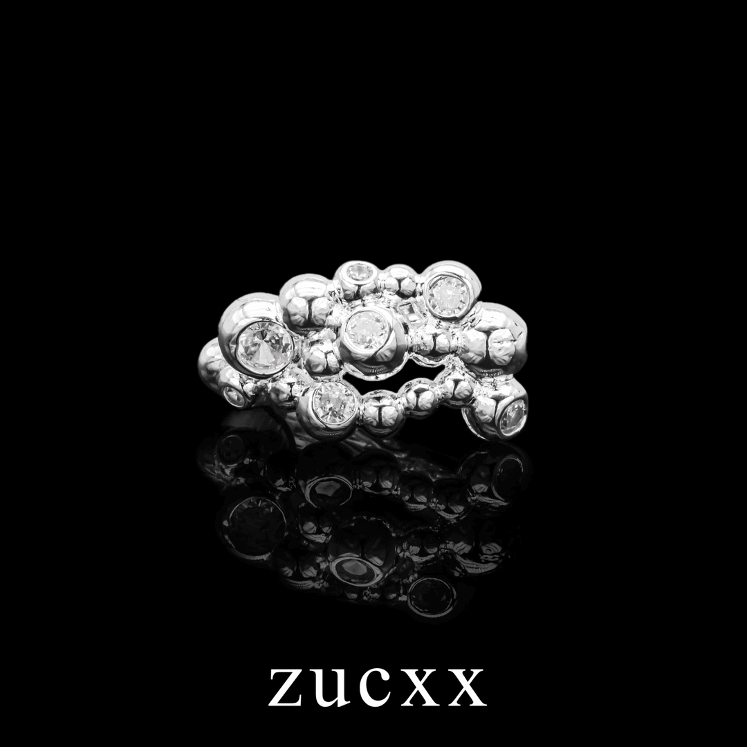 铜合金合成锆石耳饰 馨儿    M74    银色时尚气质单只耳夹预售