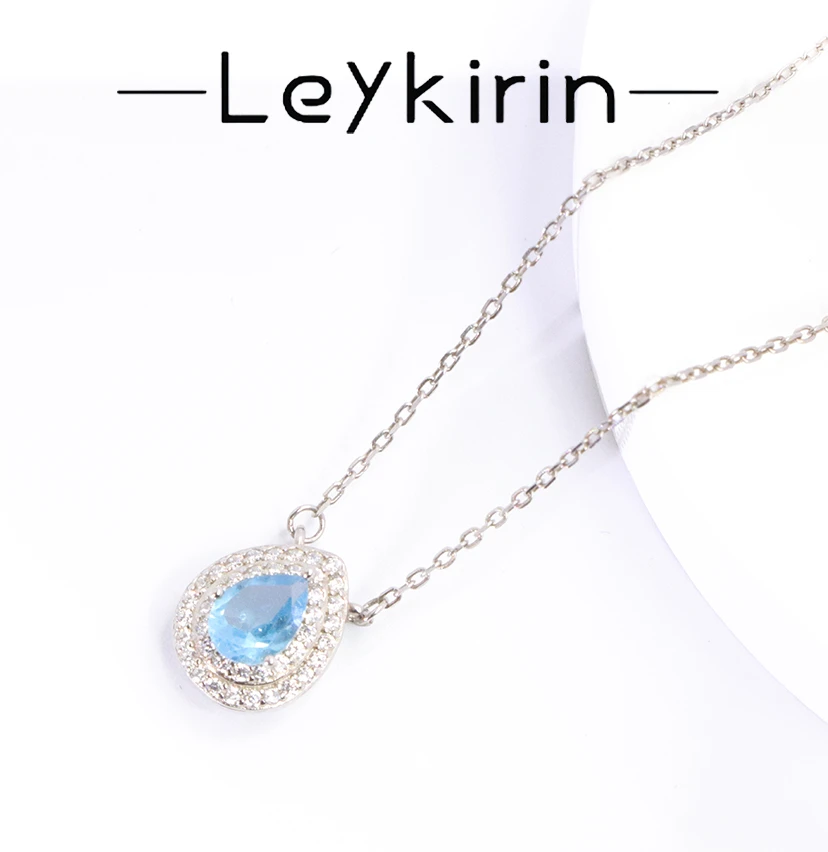 【Leykirin专属】S925银镀金 瑞士蓝托帕项链