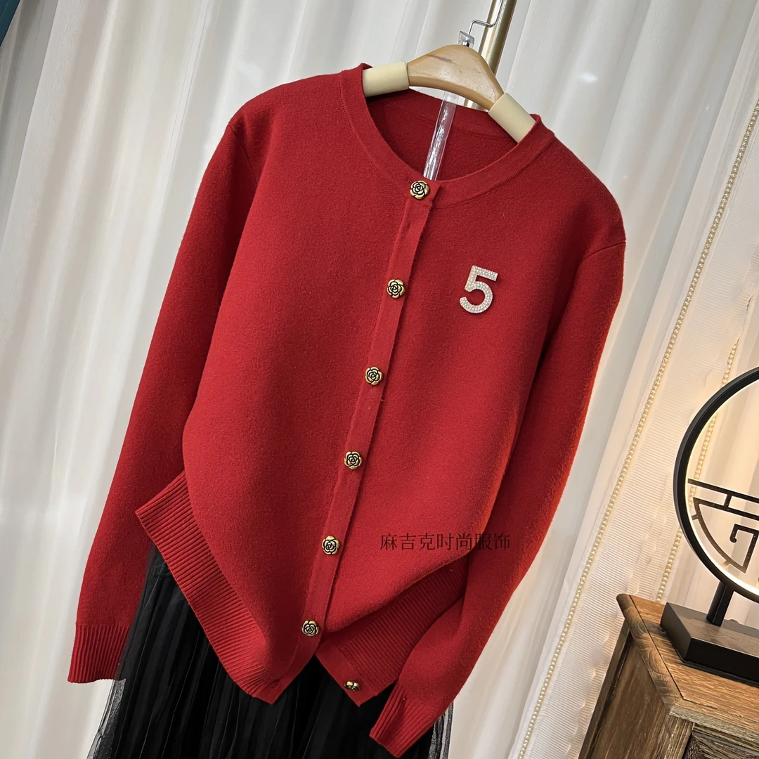 【A94-1】秋冬新款轻奢纯色气质宽松大码针织毛衣外套百搭改