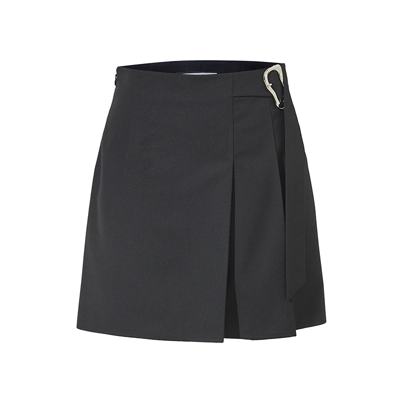 芭蒂娜秋季百搭a字半身裙短裙高腰百褶裙141S054