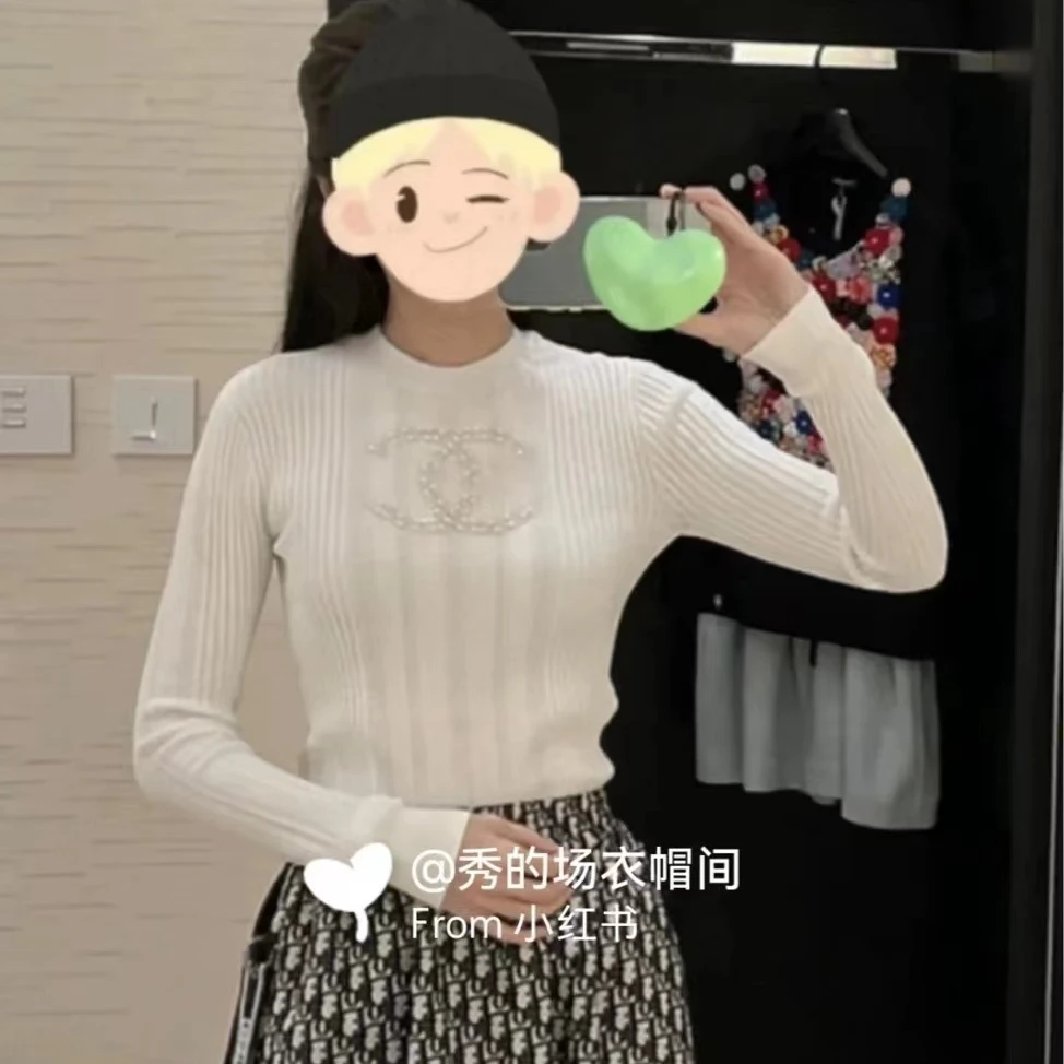 CHANEL/香奈儿/重工双C白色羊绒打底衫/38码/准新带吊/编号723