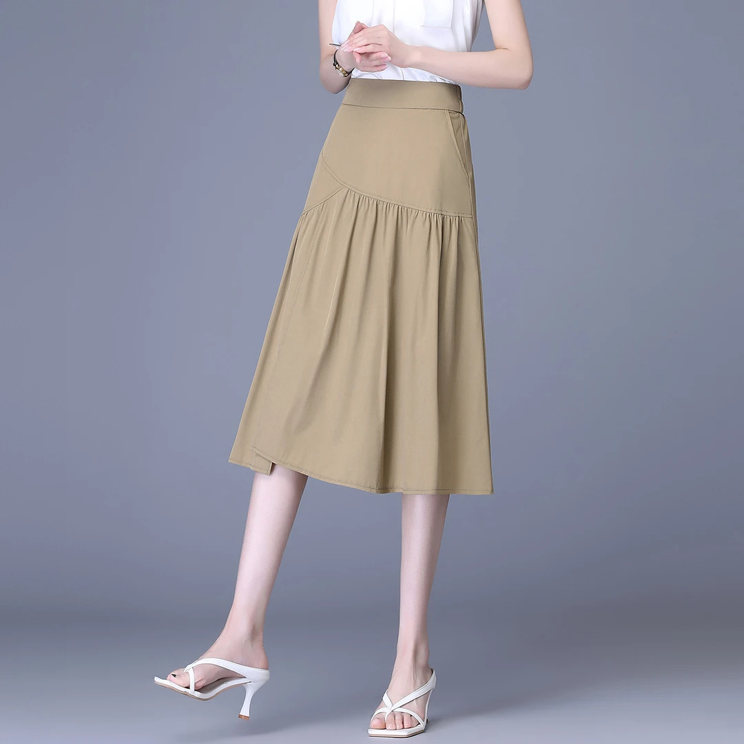 薄款半身裙百褶裙女裙子2025夏季新款小个子女款显瘦A字裙伞裙