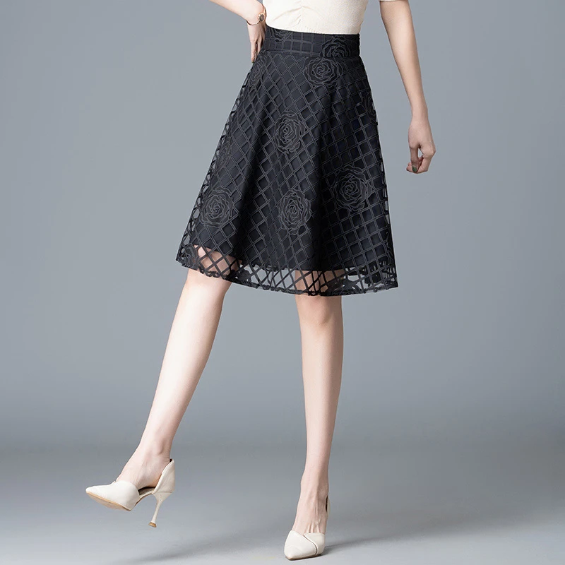 网纱半身裙沙裙子蓬蓬裙小个子A字裙伞裙女2025夏季新款显瘦短裙