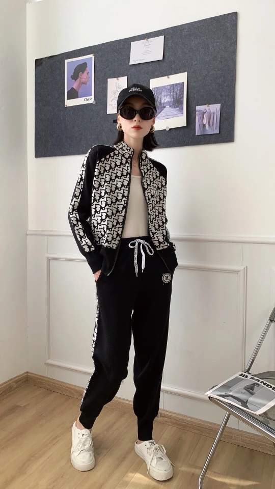 2024新款 7 针织套装百搭时尚显瘦洋气针织运动套装