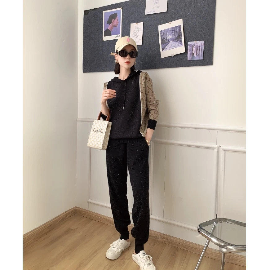 2025秋季保暖搭子新款针织重工套装C