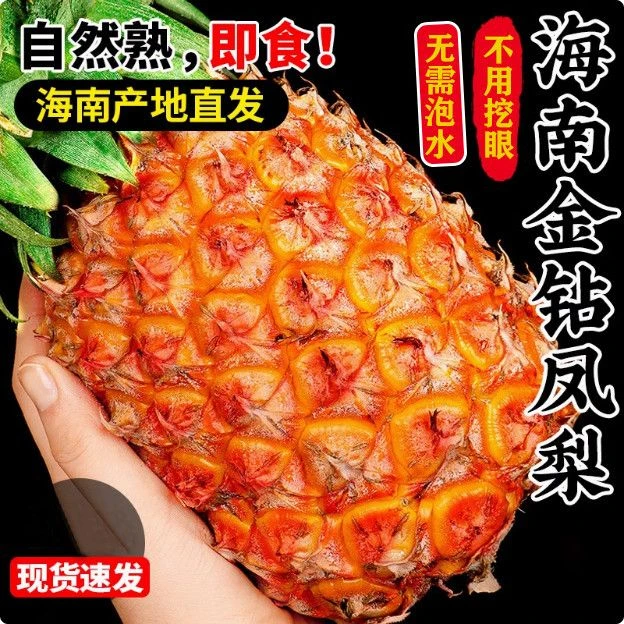 海南金钻凤梨新鲜当季水果手撕菠萝孕妇菠萝批发包邮