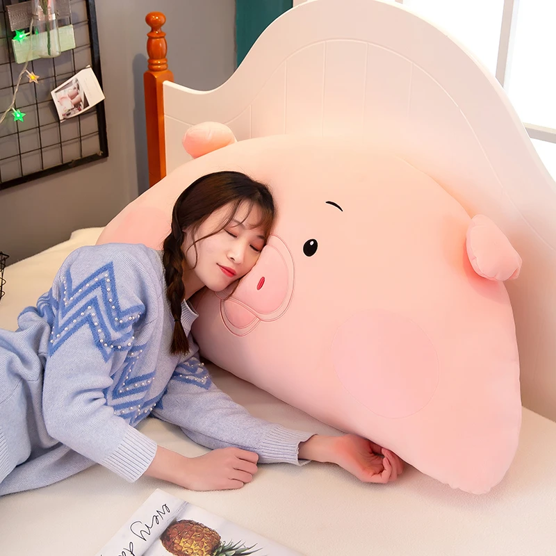 粉萌猪猪床头靠垫靠枕柔软舒适抱枕毛绒玩具