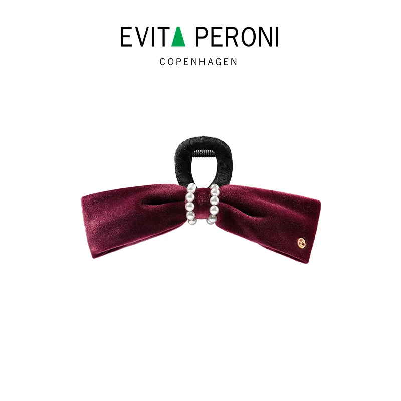 Evita Peroni/依慧达仿珍珠女抓夹丝绒豌豆公主加大号鲨鱼夹ZB