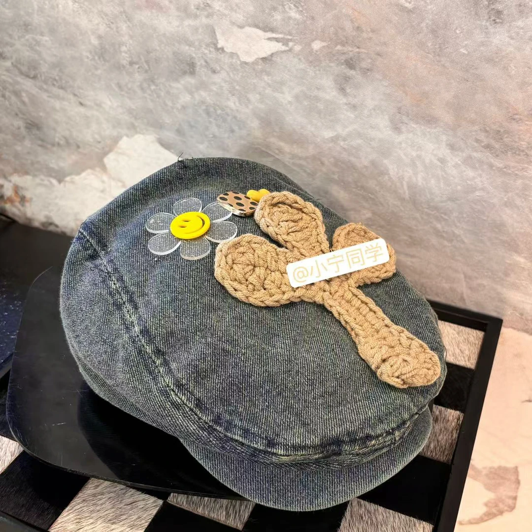 黄笑脸花花牛仔前进帽MZ059