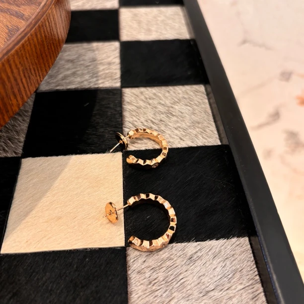 铜合金合成锆石耳饰 黄色蜂巢耳环EH2089