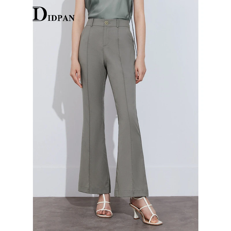 IDPAN显瘦女士直筒时尚夏季开叉春夏修身休闲裤2D2K75083