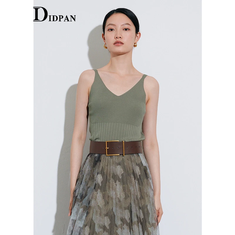 IDPAN高级感气质针织显瘦修身无袖夏季吊带背心2W2B11001