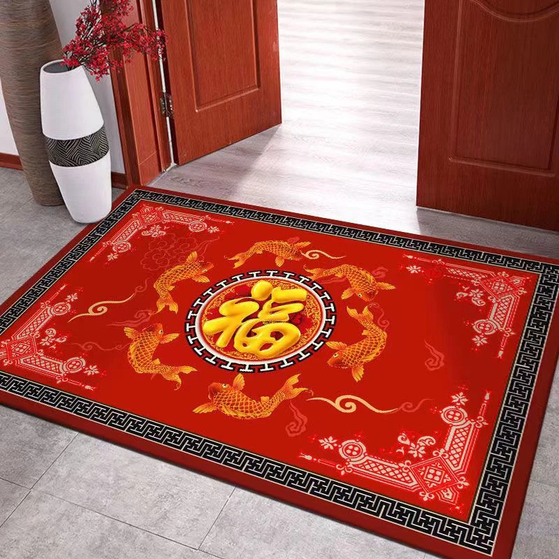 福字地毯地垫红色喜庆出入平安门垫门口入户门厨房浴室脚垫垫子