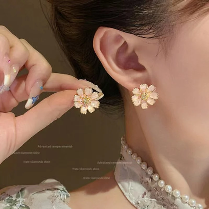 【84号】『十里桃花』轻奢简约甜美小清新时尚耳饰c-035