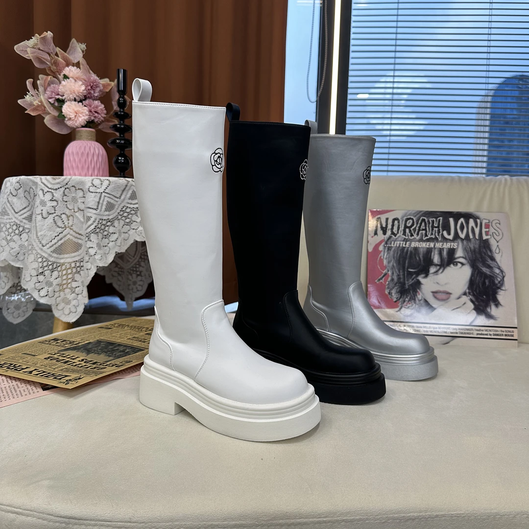 【七七专属】秋季新款时尚高筒靴女ins潮款不过膝增高显瘦女靴88307