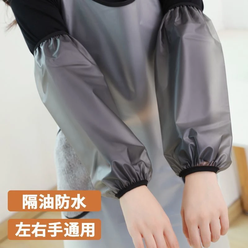 新款软皮袖套TPU材质防水防油厨房餐厅袖筒中长款耐磨护袖防污