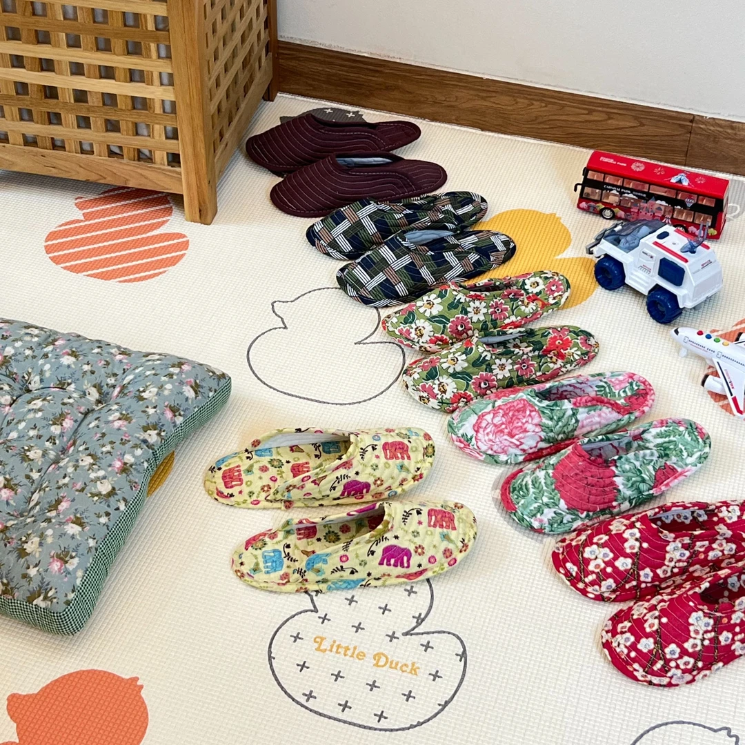 新款家居室内布艺布底棉拖鞋爬爬垫专用拖鞋地板拖鞋情侣鞋套脚套