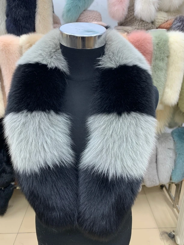 秋冬季百搭时尚高品质狐狸毛毛领貉子整皮保暖通用大毛领