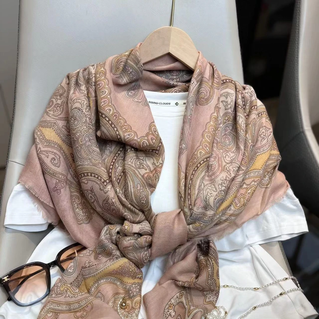 外贸尾单130印花大方巾披肩（无运险） 完美主义慎拍